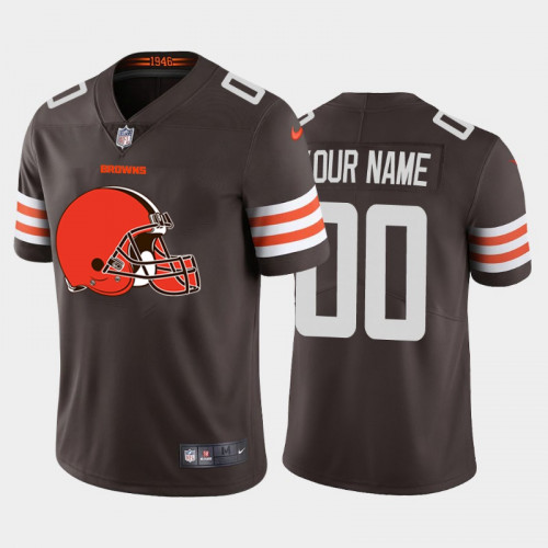 Men's Cleveland Browns Customized Brpwn 2020 Team Big Logo Stitched Limited Jersey